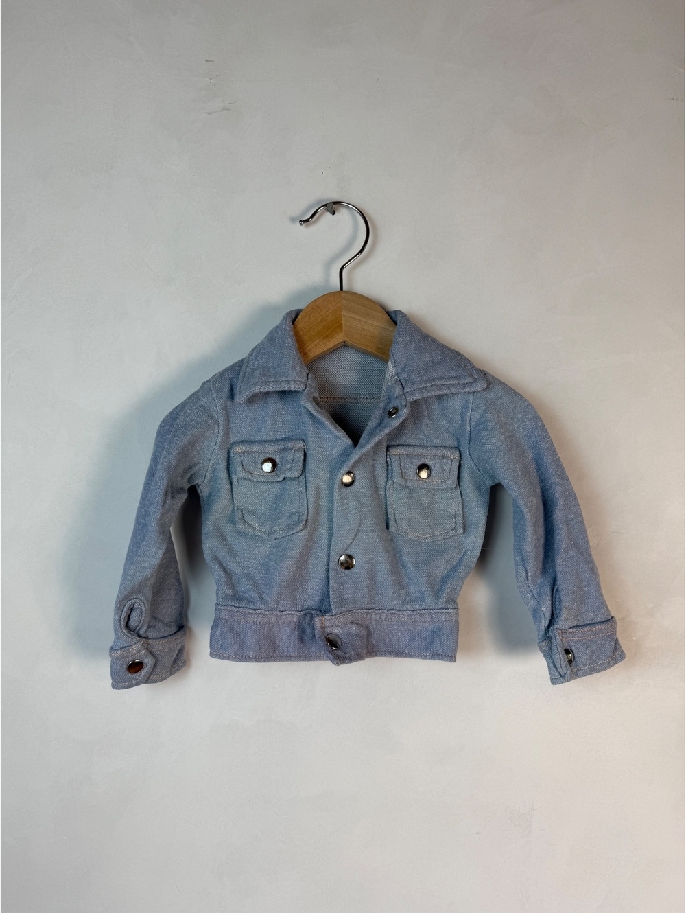 Vintage 6m baby Light Blue Button-Up Jacket with Pockets